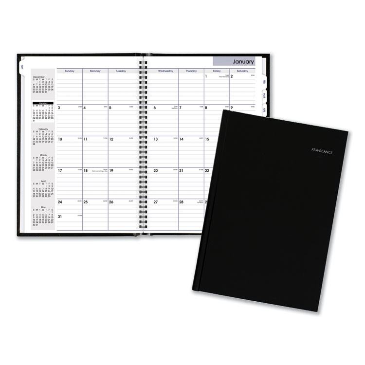 AT-A-GLANCE DayMinder Hard-Cover Monthly Planner, Ruled Blocks, 11.75 x 8, Black Cover, 14-Month: Dec 2025 to Jan 2027 (AAGG470H00)