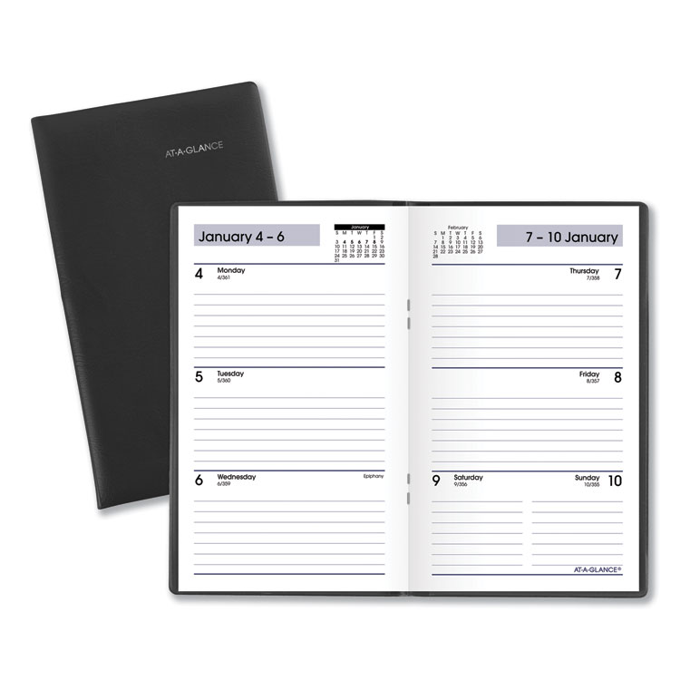 AT-A-GLANCE DayMinder Weekly Pocket Planner, 6 x 3.5, Black Cover, 12-Month (Jan to Dec): 2026 (AAGSK4800)