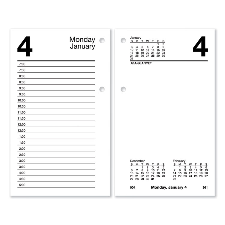 AT-A-GLANCE Desk Calendar Refill with Tabs, 3.5 x 6, White Sheets, 12-Month (Jan to Dec): 2026 (AAGE717T50)