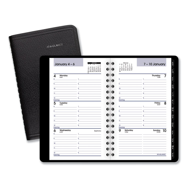 AT-A-GLANCE DayMinder Weekly Pocket Appointment Book with Telephone/Address Section, 6 x 3.5, Black Cover, 12-Month (Jan to Dec): 2026 (AAGG25000)