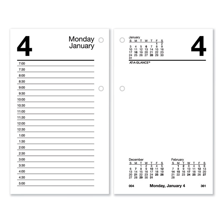 AT-A-GLANCE Desk Calendar Recycled Refill, 3.5 x 6, White Sheets, 12-Month (Jan to Dec): 2026 (AAGE717R50)
