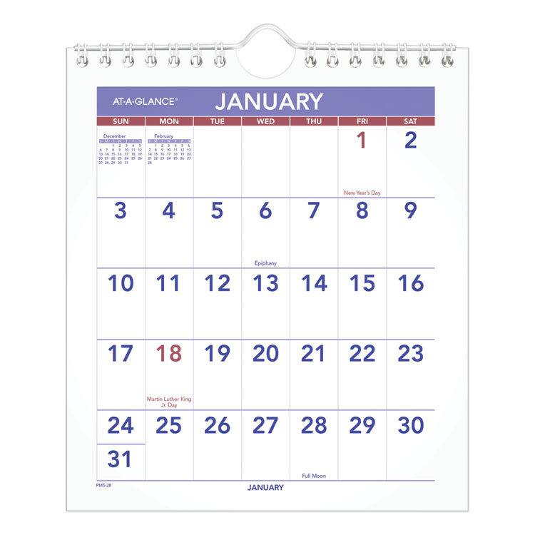 AAGPM528 - AT-A-GLANCE Mini Monthly Wall Calendar with Fold-Out Easel, 7 x 8, White Sheets, 12-Month (Jan to Dec): 2026 (AAGPM528)