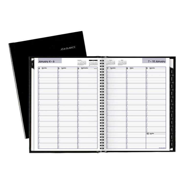 AT-A-GLANCE DayMinder Hardcover Weekly Vertical-Column Format Appointment Book, 11 x 8, Black Cover, 12-Month (Jan to Dec): 2026 (AAGG520H00)