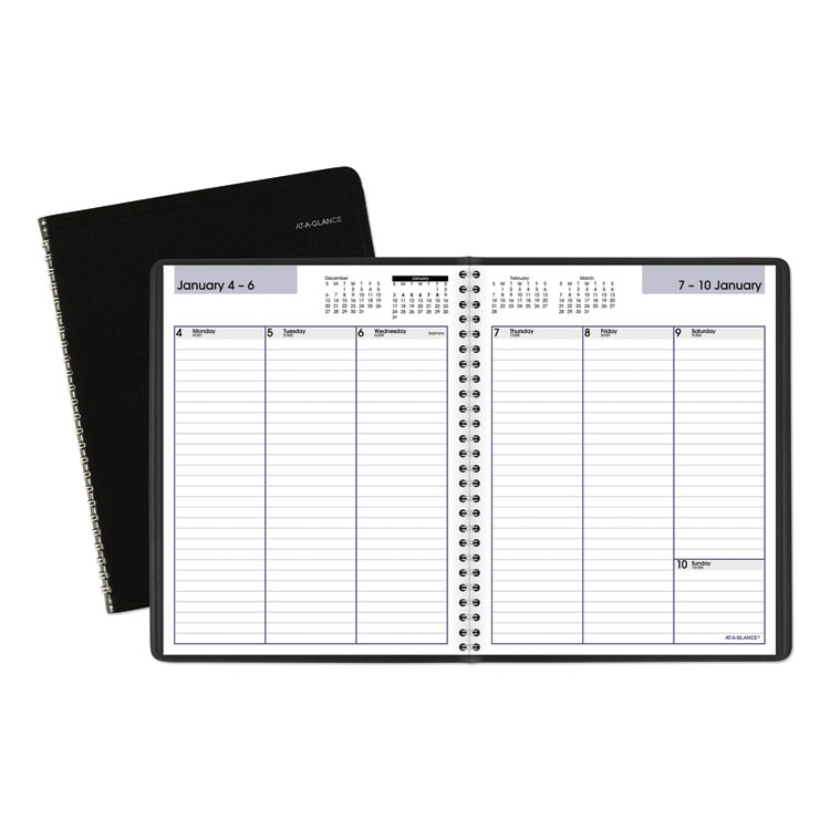 AT-A-GLANCE DayMinder Weekly Planner, Vertical-Column Format, 8.75 x 7, Black Cover, 12-Month (Jan to Dec): 2026 (AAGG59000)