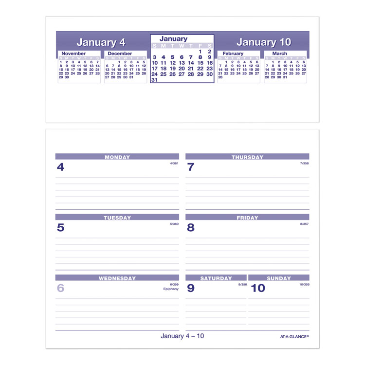 AT-A-GLANCE Flip-A-Week Desk Calendar Refill, 7 x 6, White Sheets, 12-Month (Jan to Dec): 2026 (AAGSW705X50)