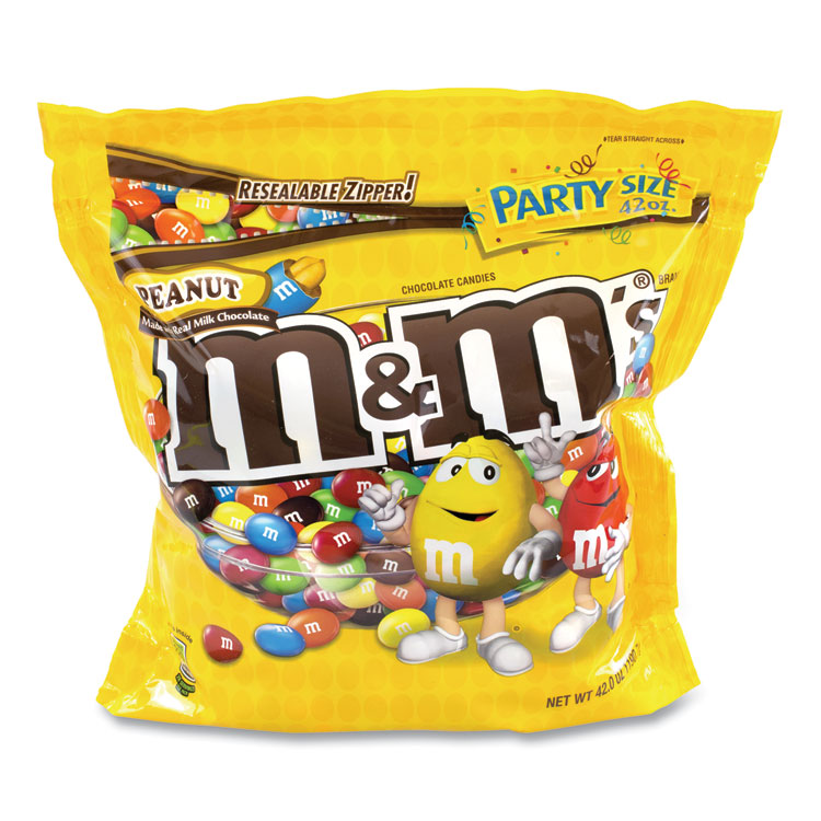 M & M's SUP Party Bag Peanut, 42 oz Bag, 2 Bags/Pack (GRR20901304)