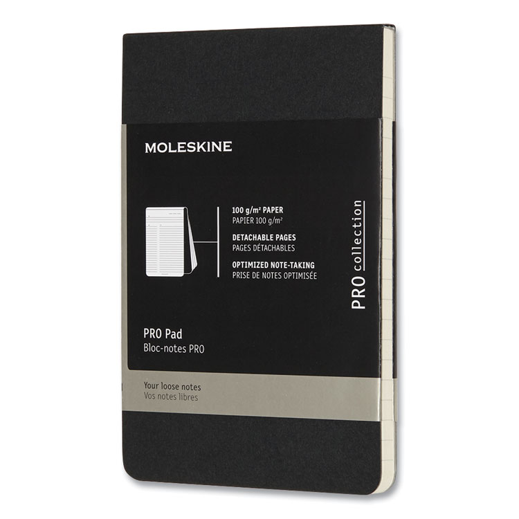 Moleskine PRO Pad, Meeting-Minutes/Notes Format, Black Cover, 96 Ivory 3.5 x 5.5 Sheets (HBG620909)