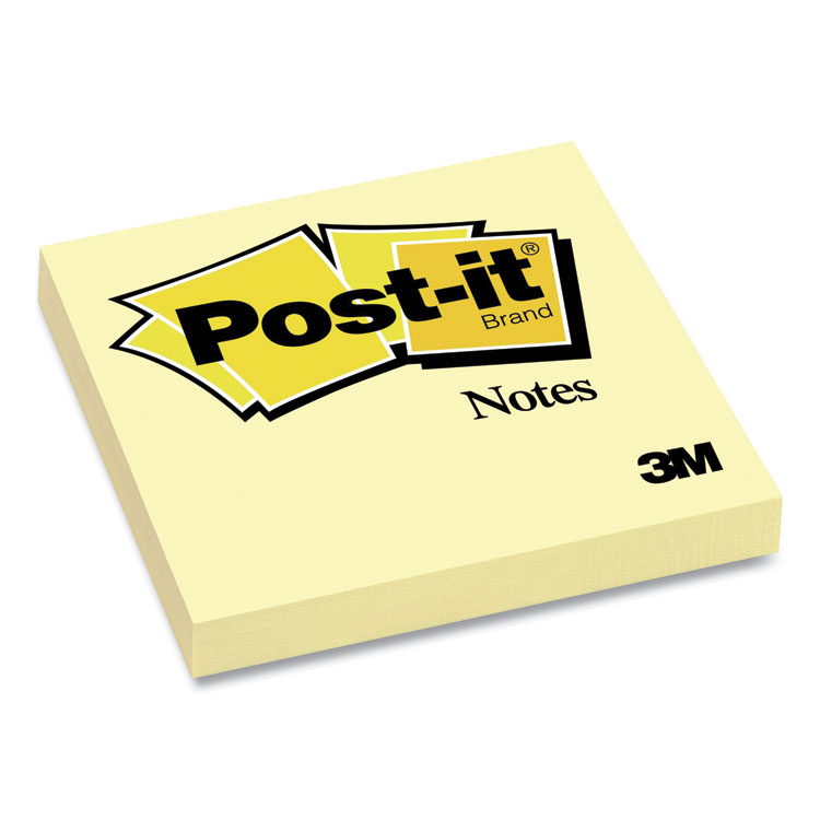 Post-it Notes Original Pads in Canary Yellow, 3" x 3", 100 Sheets/Pad (MMM654YWEA)
