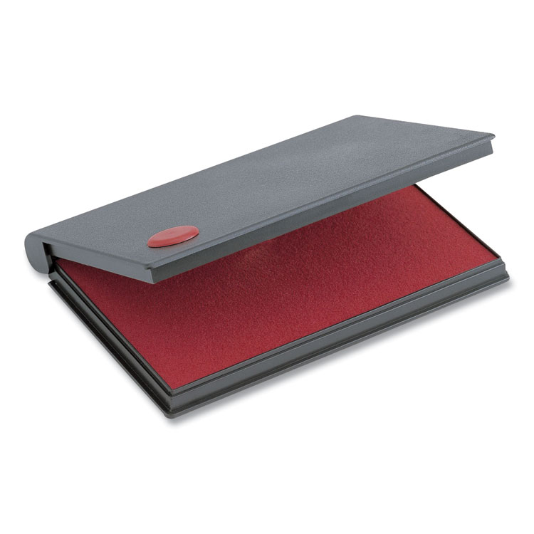 COSCO 2000 PLUS One-Color Felt Stamp Pad, #2, 6.25" x 3.5", Red (CSC090411)