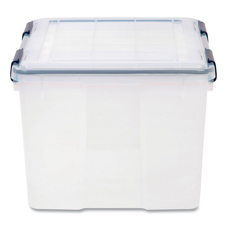 IRIS WEATHERTIGHT Latching Flat Lid Storage Box, 11.5 gal, 15.7" x 19.7" x 11.7", Clear (IRS110455)