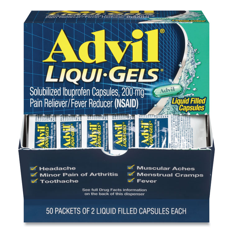 Advil Liqui-Gels, Two-Pack, 50 Packs/Box (PFYBXAVLQG50BX)