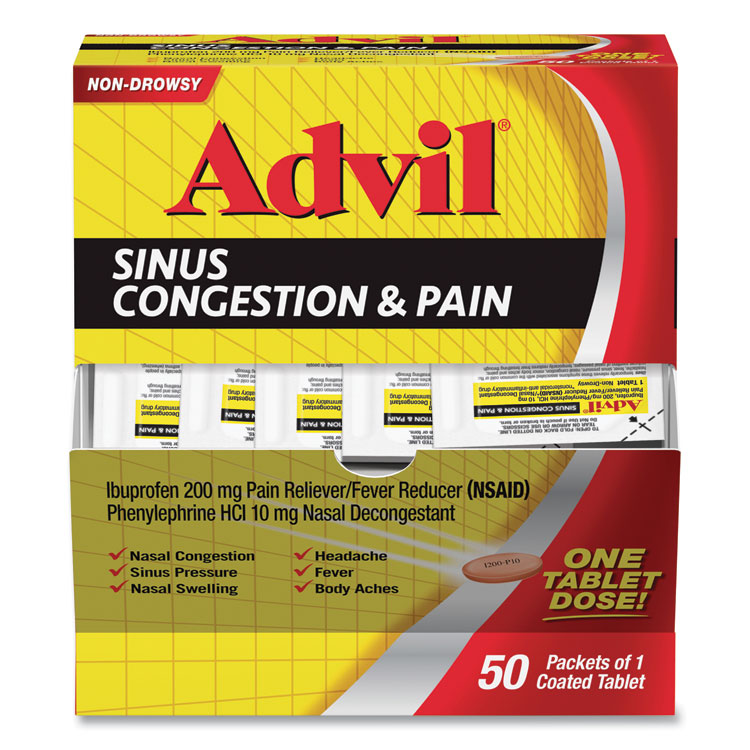 Advil Sinus Congestion and Pain Relief, 50/Box (PFYBXAVSCP50BX)
