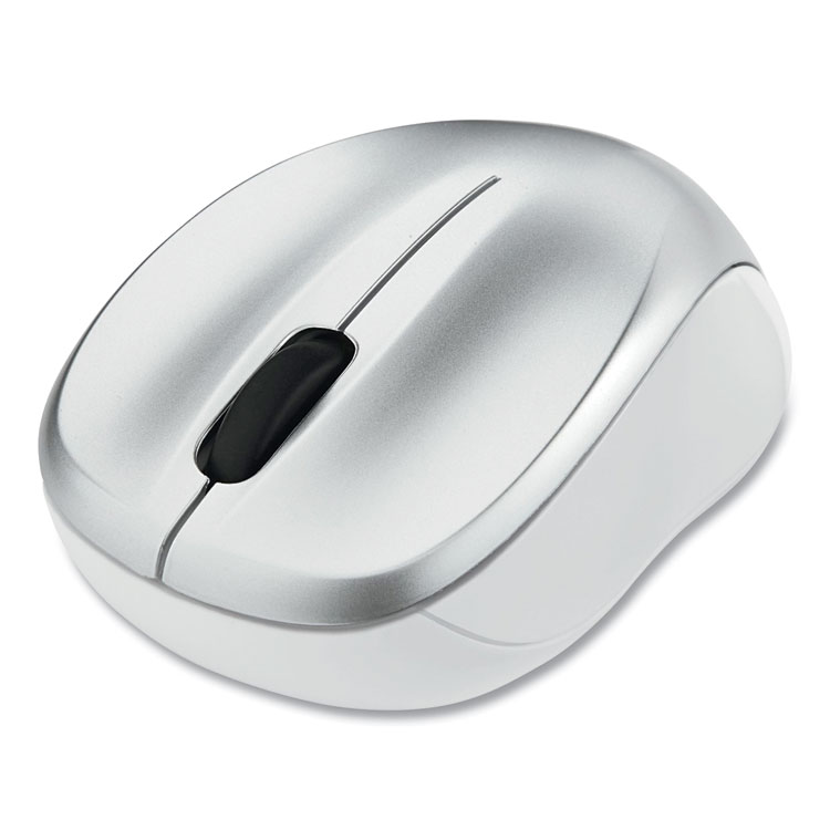 Verbatim Silent Wireless Blue LED Mouse, 2.4 GHz Frequency/32.8 ft Wireless Range, Left/Right Hand Use, Silver (VER99777)