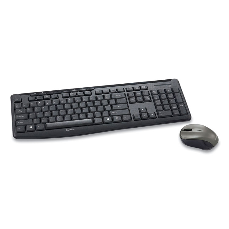 Verbatim Silent Wireless Mouse and Keyboard, 2.4 GHz Frequency/32.8 ft Wireless Range, Black (VER99779)