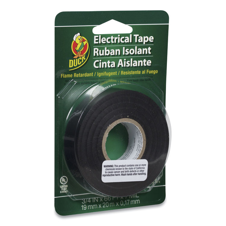 Duck Pro Electrical Tape, 1" Core, 0.75" x 66 ft, Black (DUC551117)