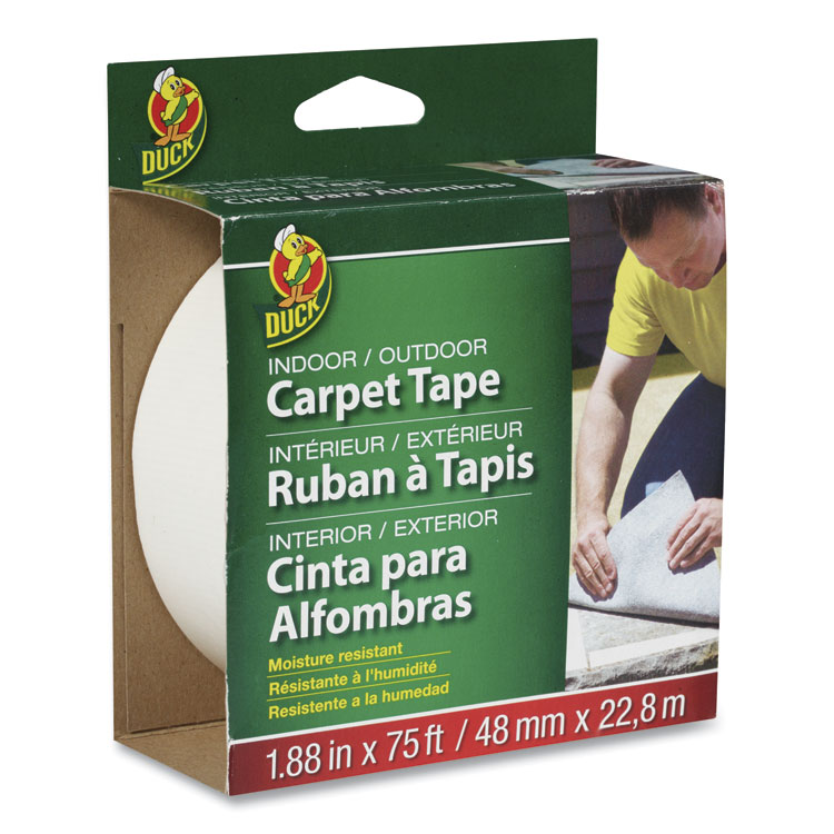 Duck Carpet Tape, 3" Core, 1.88" x 75 ft, White (DUC442062)