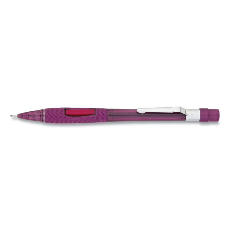 Pentel Quicker Clicker Mechanical Pencil, 0.9 mm, HB (#2), Black Lead, Transparent Burgundy Barrel (PENPD349TB)