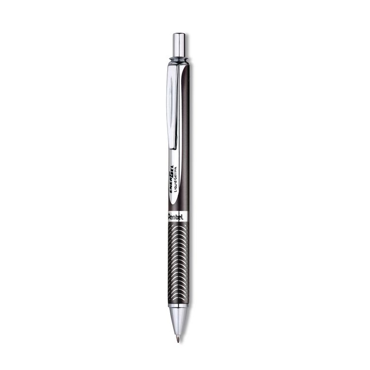 Pentel EnerGel Alloy RT Gel Pen, Retractable, Medium 0.7 mm, Black Ink, Black Barrel (PENBL407AA)