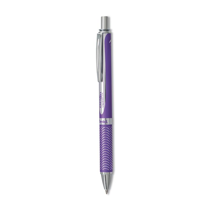 Pentel EnerGel Alloy RT Gel Pen, Retractable, Medium 0.7 mm, Violet Ink, Violet Barrel (PENBL407VV)