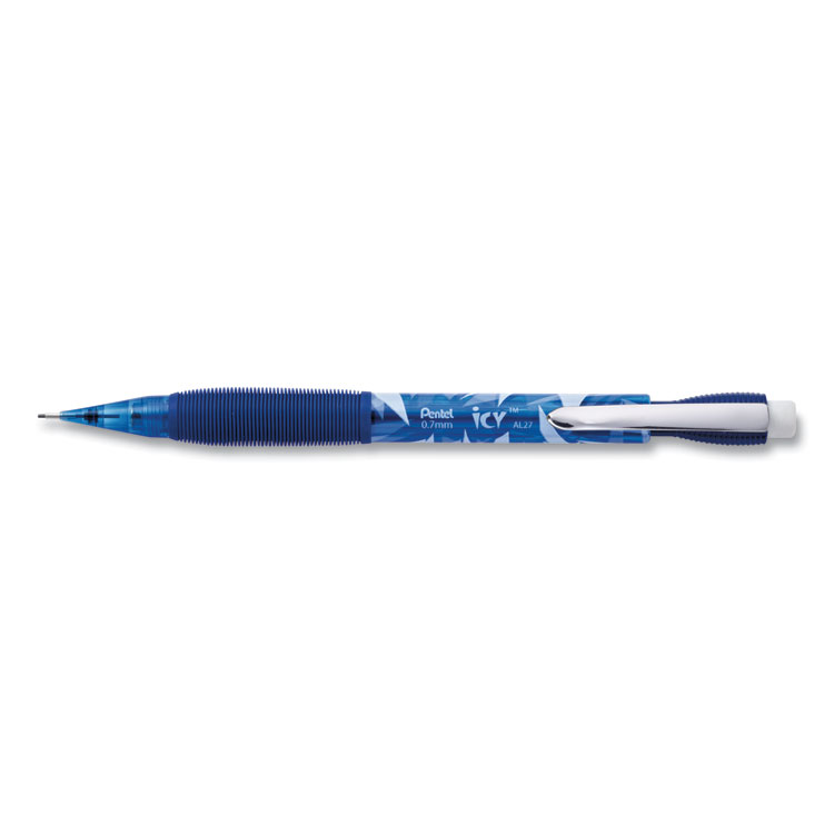 Pentel Icy Mechanical Pencil Value Pack, 0.7 mm, HB (#2), Black Lead, Transparent Blue Barrel, 24/Pack (PENAL27TCSWSPR)