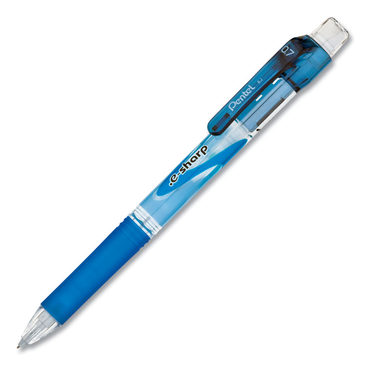 Pentel .e-Sharp Mechanical Pencil, 0.7 mm, HB (#2), Black Lead, Blue Barrel, Dozen (PENAZ127C)