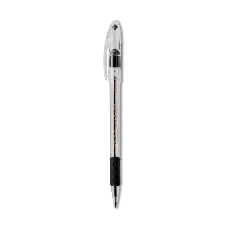 Pentel R.S.V.P. Ballpoint Pen, Stick, Medium 1 mm, Black Ink, Clear/Black Barrel, Dozen (PENBK91A)