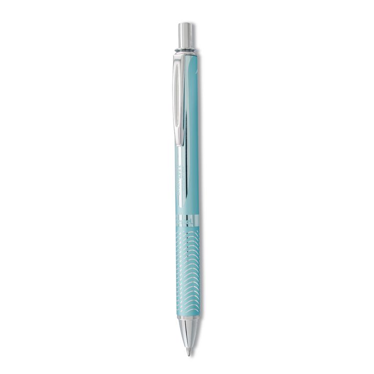 Pentel EnerGel Alloy RT Gel Pen, Retractable, Medium 0.7 mm, Black Ink, Aquamarine Barrel (PENBL407LSA)