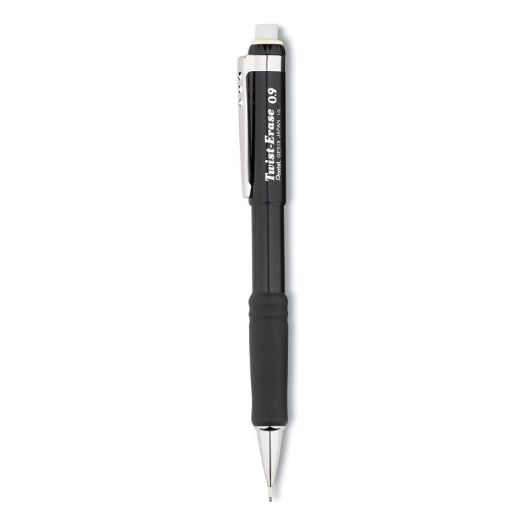 Pentel Twist-Erase III Mechanical Pencil, 0.9 mm, HB (#2), Black Lead, Black Barrel (PENQE519A)