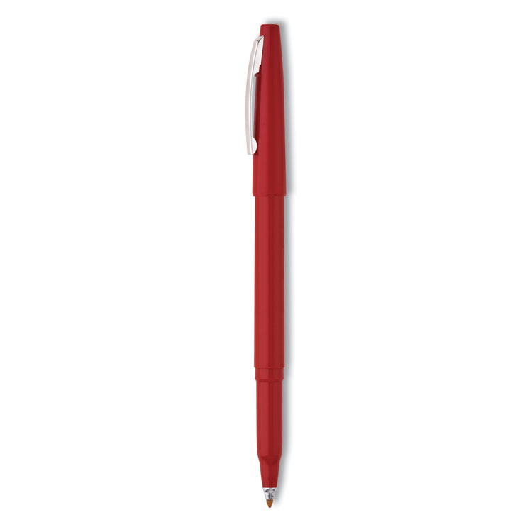 Pentel Rolling Writer Rollerball Pen, Stick, Medium 0.8 mm, Red Ink, Red Barrel, Dozen (PENR100B)