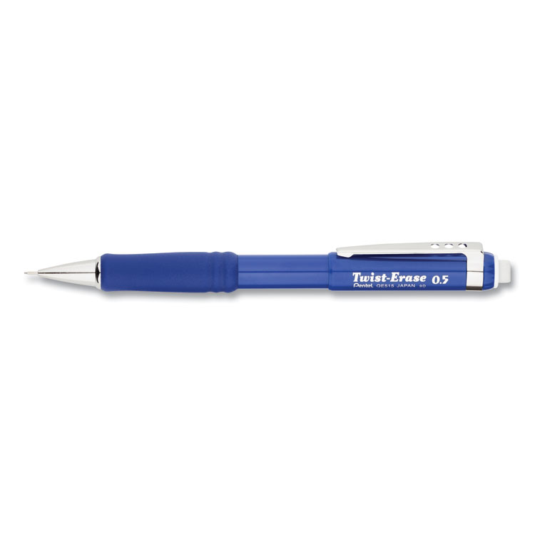 Pentel Twist-Erase III Mechanical Pencil, 0.5 mm, HB (#2), Black Lead, Blue Barrel (PENQE515C)