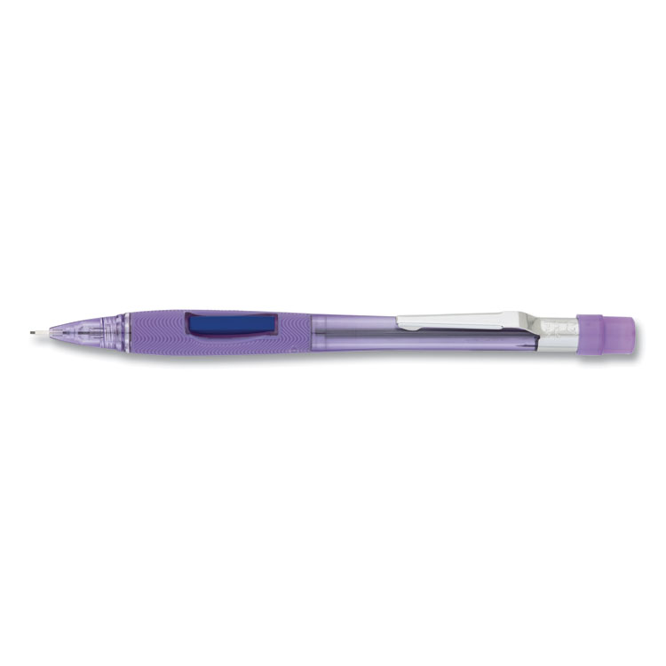 Pentel Quicker Clicker Mechanical Pencil, 0.7 mm, HB (#2), Black Lead, Transparent Violet Barrel (PENPD347TV)