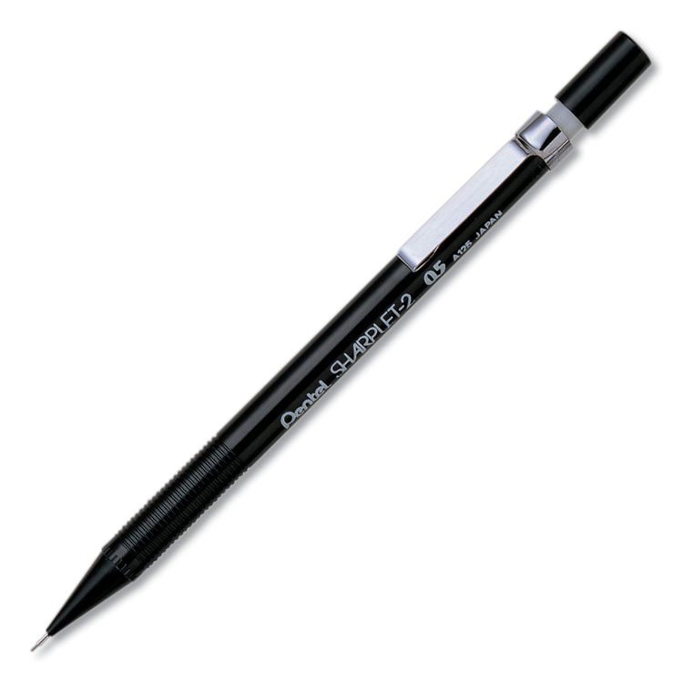 Pentel Sharplet-2 Mechanical Pencil, 0.5 mm, HB (#2), Black Lead, Black Barrel (PENA125A)