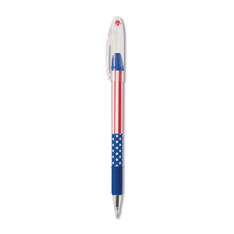 Pentel R.S.V.P. Stars and Stripes Ballpoint Pen, Stick, Fine 0.7 mm, Black Ink, Red/White/Blue Barrel, 5/Pack (PENBK90USABP5A)