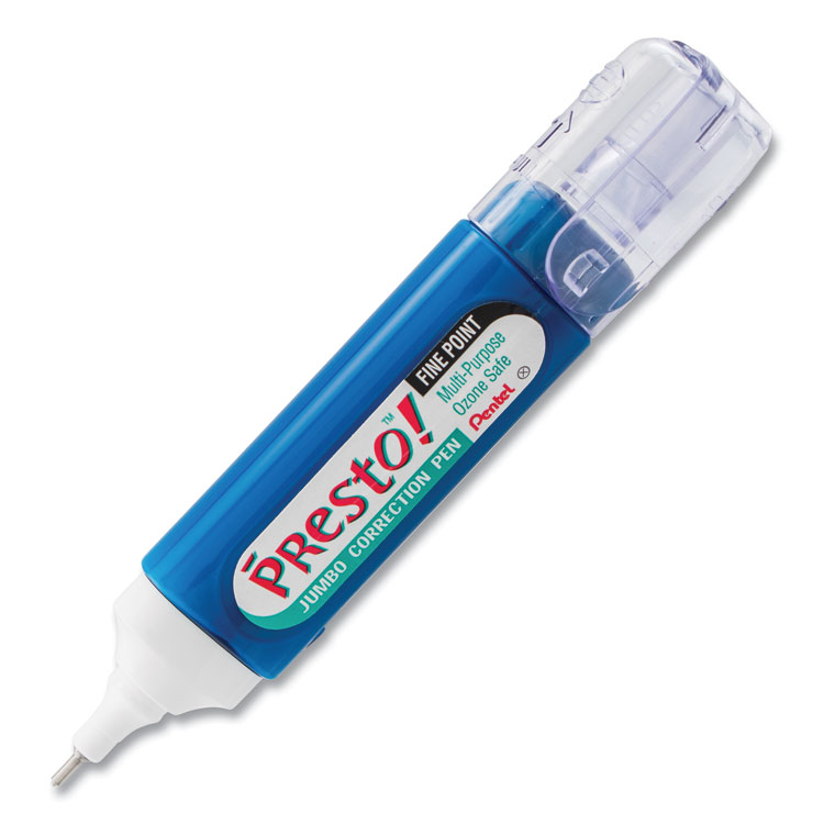 Pentel Presto! Multipurpose Correction Pen, 12 ml, White (PENZL31W)