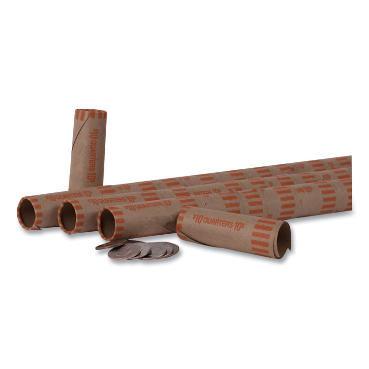 Pap-R Products Preformed Tubular Coin Wrappers, Quarters, $10, 1000 Wrappers/Box (CTX20025)