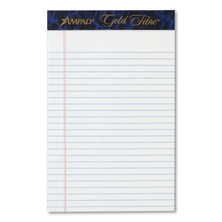 Ampad Ruled Writing Pad, Wide/Legal Rule, 50 White 5 x 8 Sheets, Dozen (TOP20057)