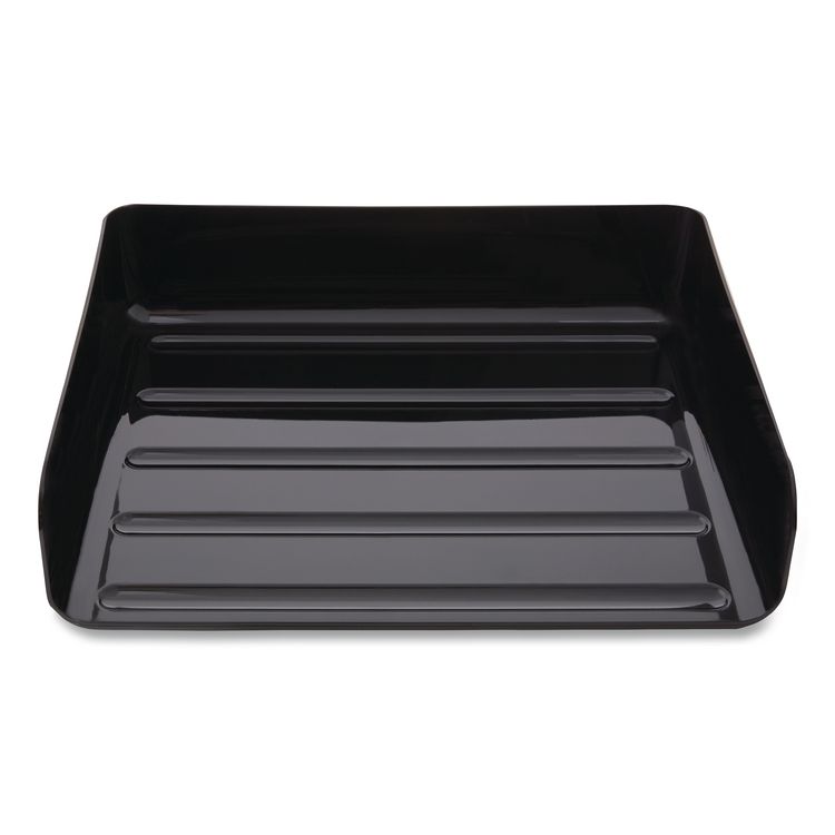 TRU RED Side-Load Stackable Plastic Document Tray, 1 Section, Legal-Size, 15.06 x 9.72 x 3.01, Black, 2/Pack (TUD24380816)