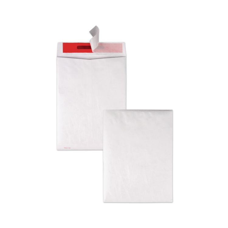 Quality Park Tamper-Indicating Mailers Made with Tyvek, #10 1/2, Flip-Stik Flap, Redi-Strip Adhesive Closure, 9 x 12, White, 100/Box (QUAR2400)