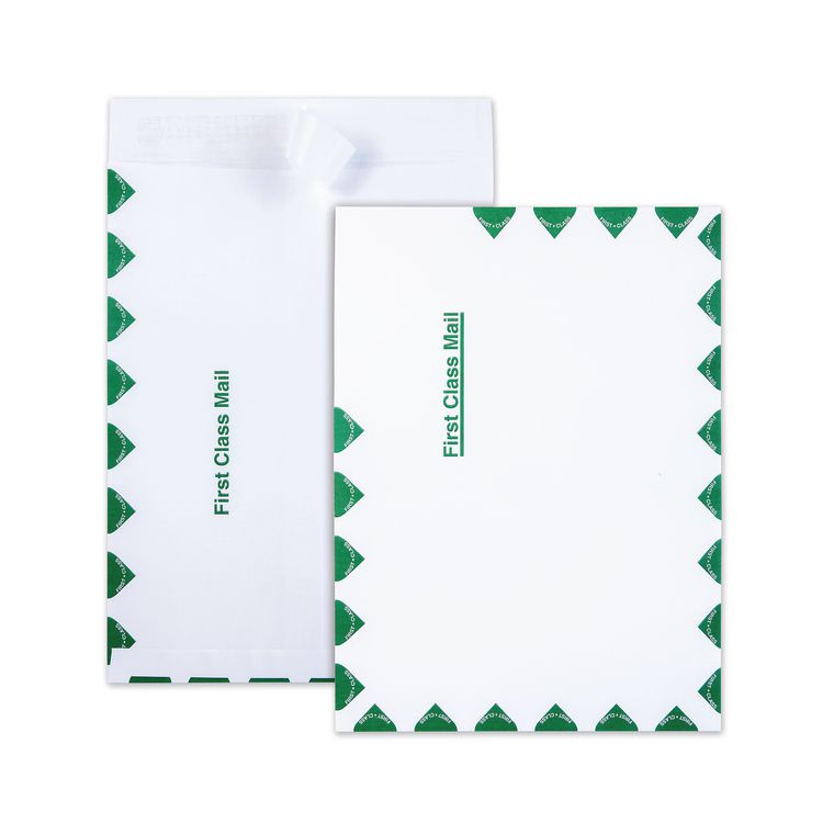 Quality Park Ship-Lite Envelope, First Class, #10 1/2, Cheese Blade Flap, Redi-Strip Adhesive Closure, 9 x 12, White, 100/Box (QUAS3615)