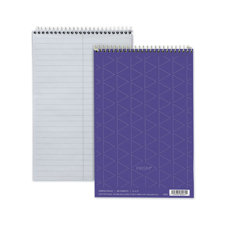 TOPS Prism Steno Pads, Gregg Rule, Orchid Cover, 80 Orchid 6 x 9 Sheets, 4/Pack (TOP80264)