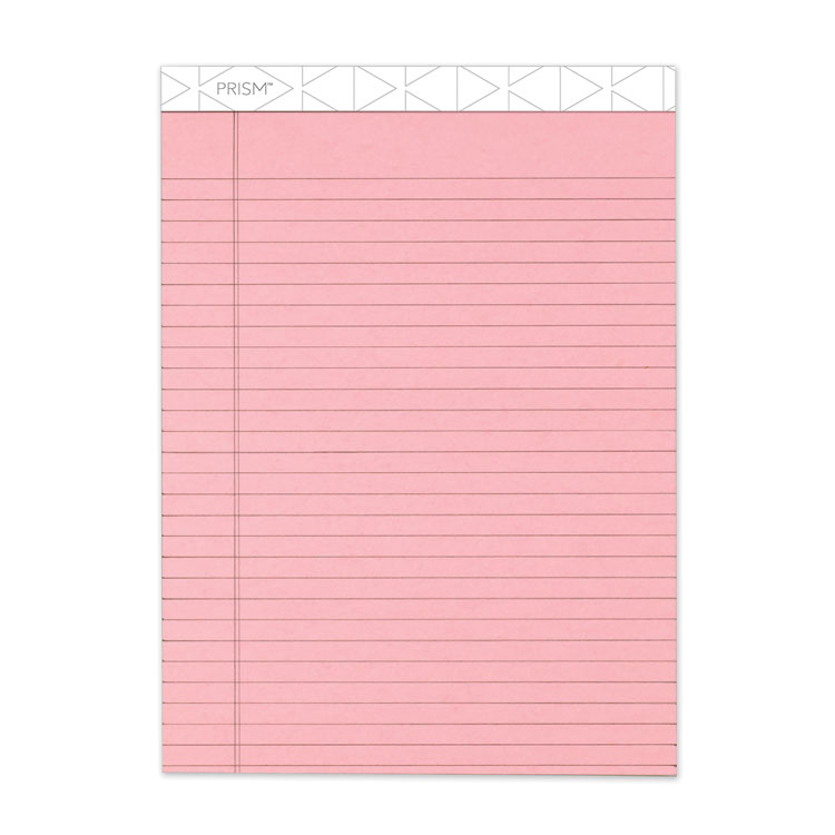 TOPS Prism + Colored Writing Pads, Wide/Legal Rule, 50 Pastel Pink 8.5 x 11.75 Sheets, 12/Pack (TOP63150)