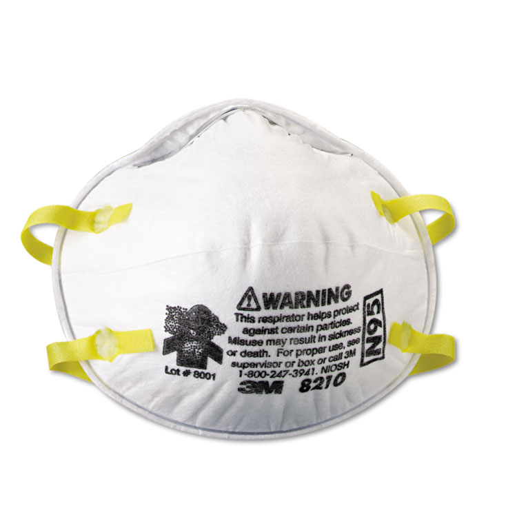 3M Lightweight Particulate Respirator 8210, N95, Standard Size, 20/Box (MMM8210)