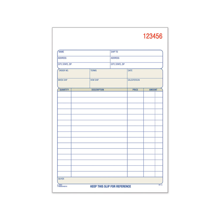 TOPS Sales Order Book, Two-Part Carbonless, 7.94 x 5.56, 50 Forms Total (TOP46500)