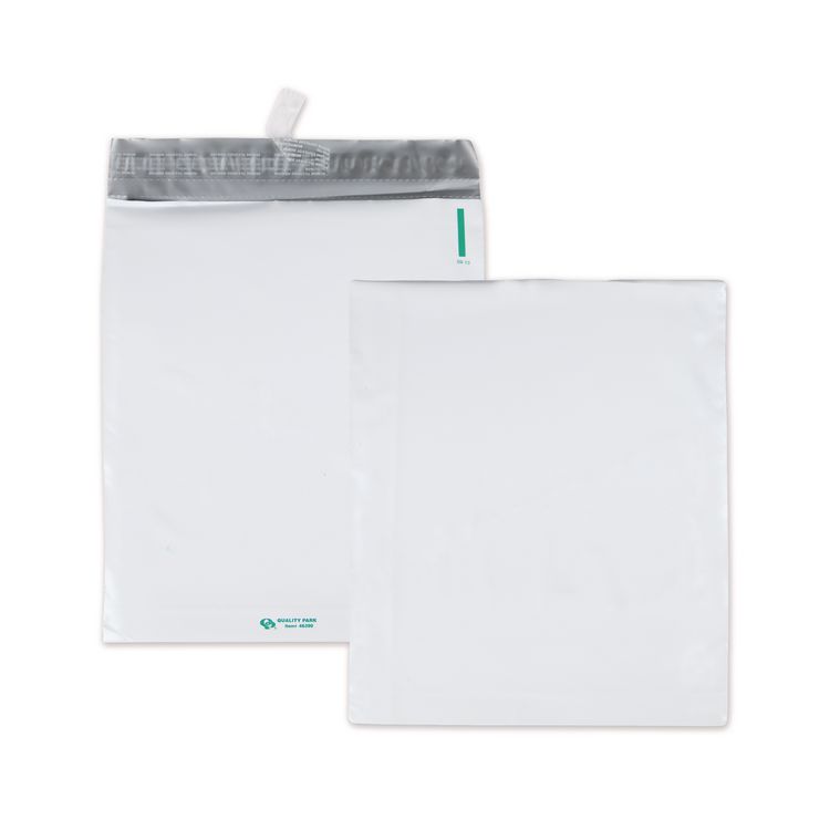 Quality Park Redi-Strip Poly Expansion Mailer, #4 1/2, Square Flap, Redi-Strip Adhesive Closure, 11 x 13, White, 100/Carton (QUA46390)