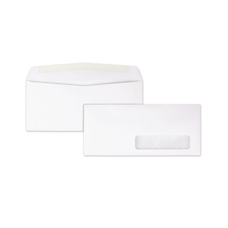 Quality Park Address-Window Envelope, #10, Commercial Flap, Gummed Closure, 4.13 x 9.5, White, 500/Box (QUA21332)
