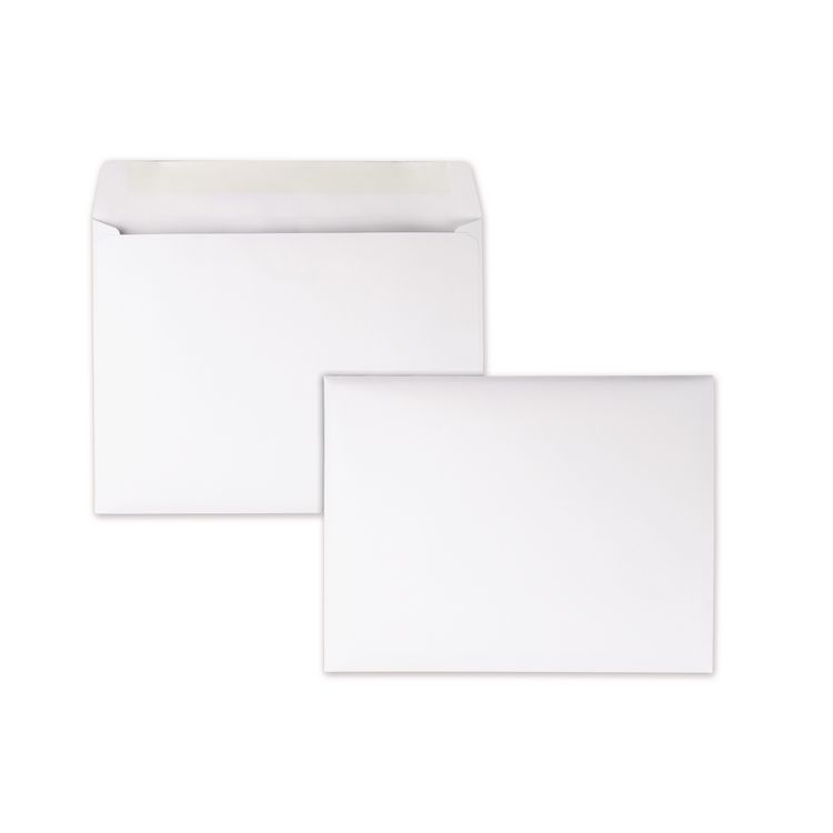 Quality Park Open-Side Booklet Envelope, #10 1/2, Hub Flap, Gummed Closure, 9 x 12, White, 100/Box (QUA37693)