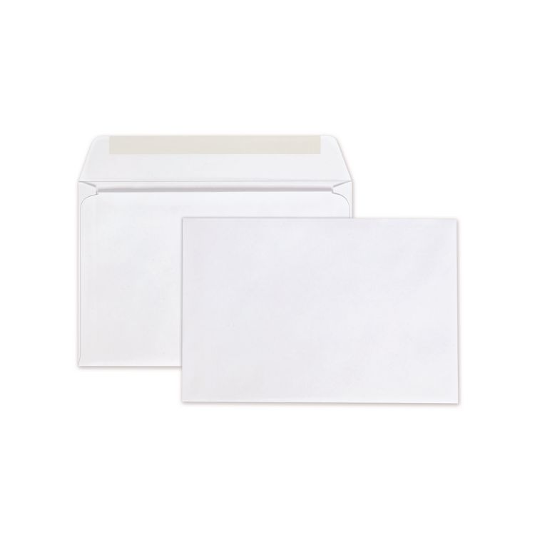 Quality Park Open-Side Booklet Envelope, #6 1/2, Hub Flap, Gummed Closure, 6 x 9, White, 100/Box (QUA37113)