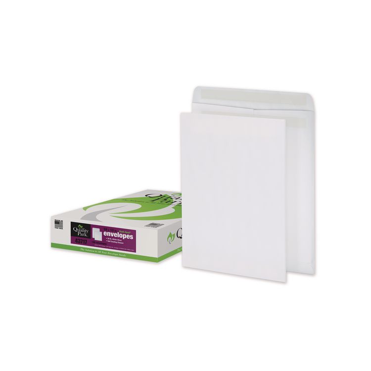 Quality Park Redi-Seal Catalog Envelope, #13 1/2, Cheese Blade Flap, Redi-Seal Adhesive Closure, 10 x 13, White, 100/Box (QUA43717)