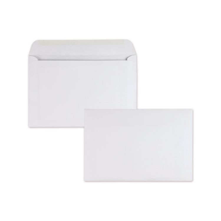 Quality Park Open-Side Booklet Envelope, #6 1/2, Hub Flap, Gummed Closure, 6 x 9, White, 500/Box (QUA37181)