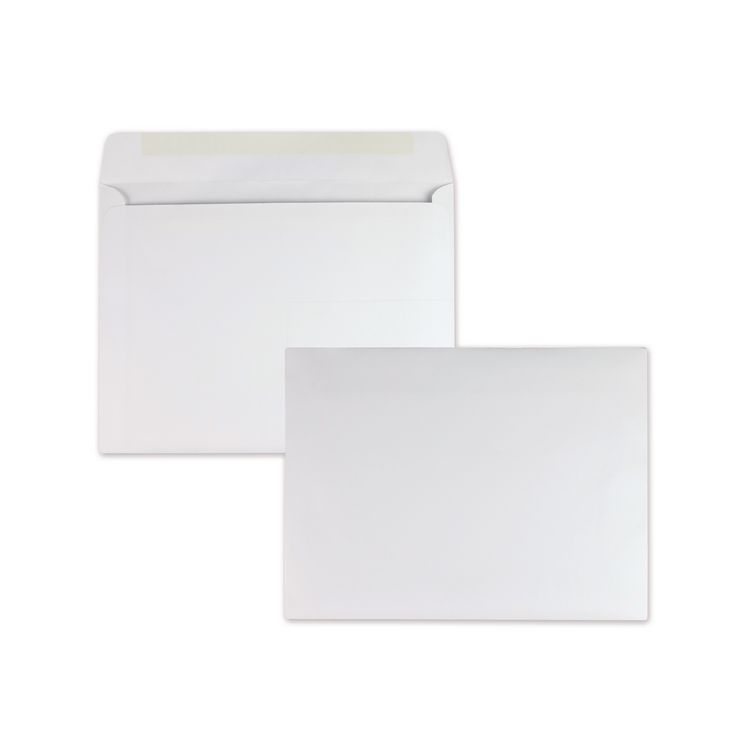 Quality Park Open-Side Booklet Envelope, #13 1/2, Cheese Blade Flap, Gummed Closure, 10 x 13, White, 100/Box (QUA37613)